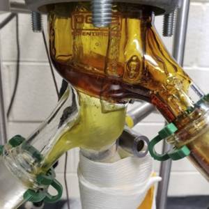 Scientific equipment separating terpenes from cannabinoids.