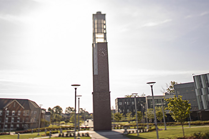 Infrastructure Building showing the Deese clock tower