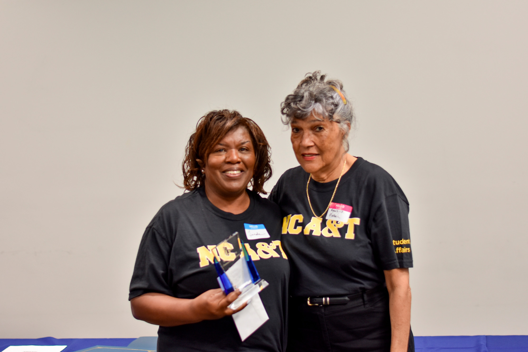 Award winner Funda Mills with Vice Chancellor of Student Affairs Dr. Melody C. Pierce