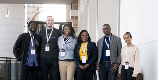 Left to right: Nathaniel Yeboah, Mike Bufano (Googler), Tia Pope, Lola Balogun, Gazal Agboola and Eden Wasehun