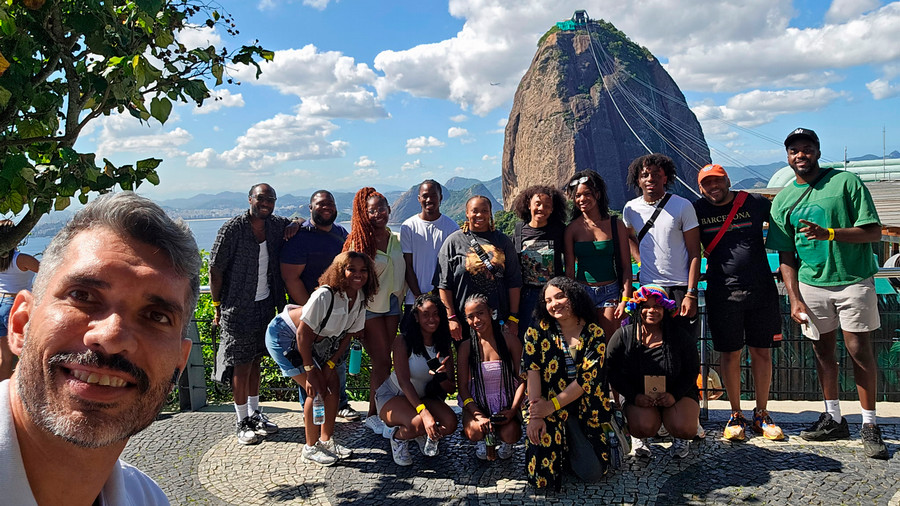 Students and Professor Antwon Foreman in Brazil
